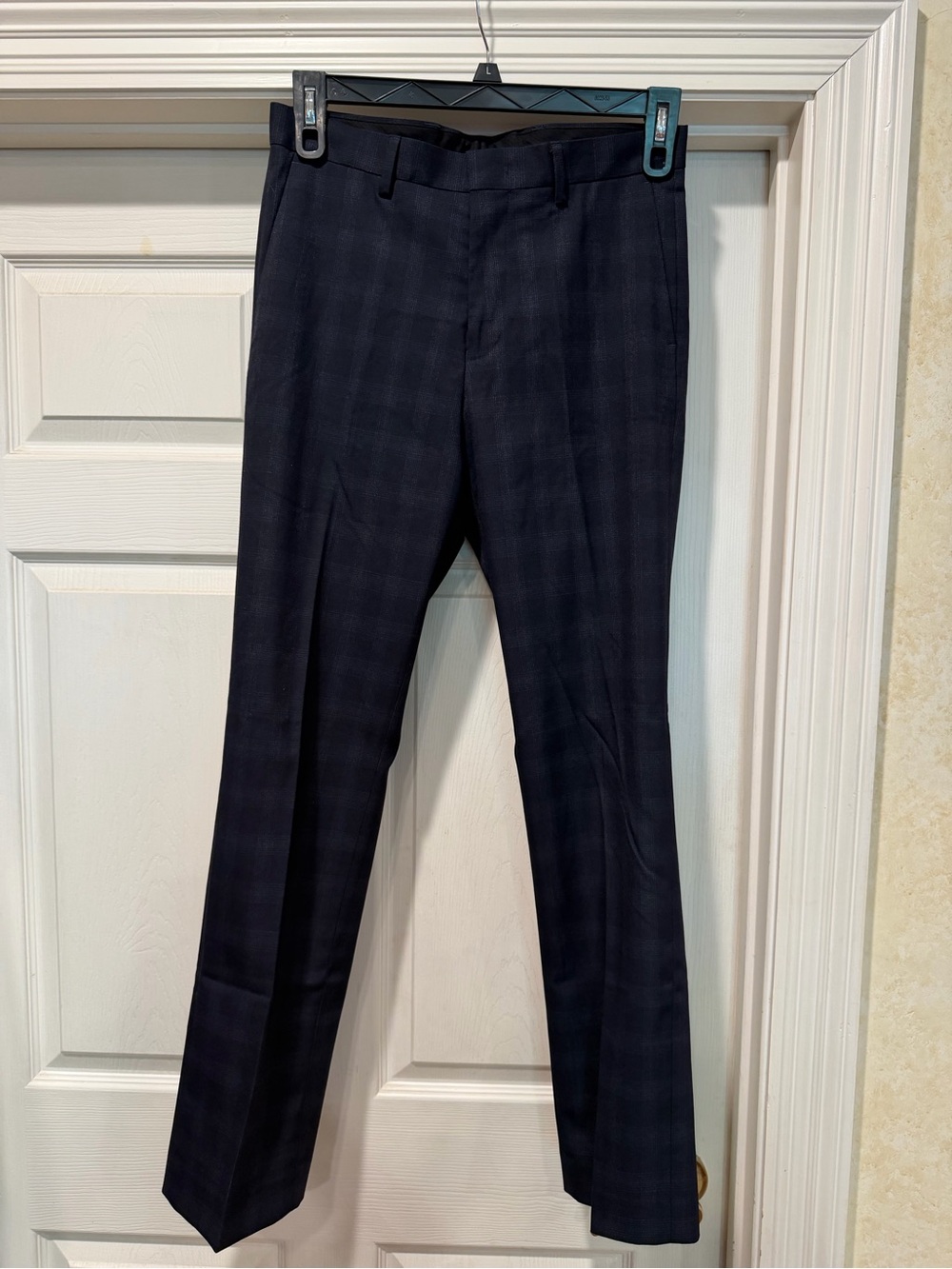 Murano Dark Navy Plaid Dress Pants